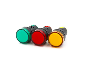 heschen 22 mm LED indicador luz piloto AD16   22d/S 12 VDC 20 mA rojo verde amarillo azul blanco color de la luz 5 unidades 