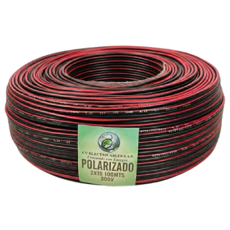 Cable Duplex Polarizado Rojo-Negro 2X18 AWG