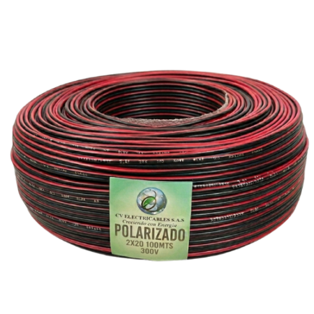 Cable Duplex Polarizado Rojo-Negro 2X20 AWG