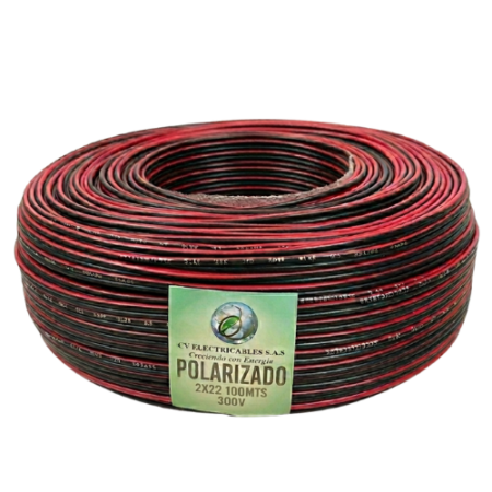 Cable Duplex Polarizado Rojo-Negro 2X22 AWG