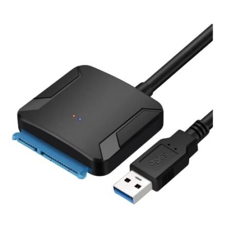 Cable convertidor de fácil instalación que permite conectar un disco duro externo de 2.5″ a un computador con entradas USB