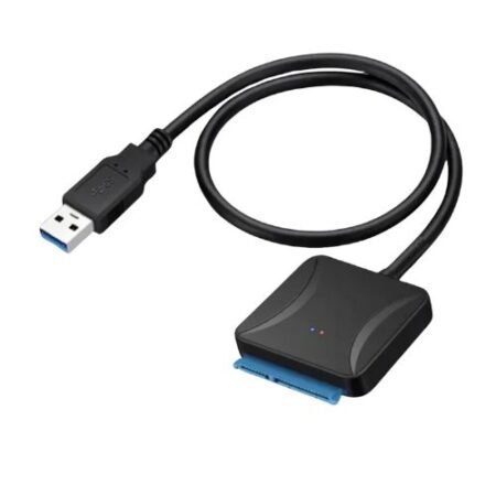 Cable convertidor de fácil instalación que permite conectar un disco duro externo de 2.5″ a un computador con entradas USB