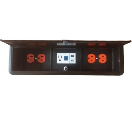 soluciones innovadoras de conectividad diseñadas para integrarse en mesas y escritorios, ofreciendo acceso fácil