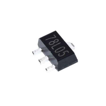 El LM78L05 SMD es un regulador de voltaje de 5 V con corriente máxima de 100 mA, en un encapsulado compacto SMD, ideal para aplicaciones de baja potencia.