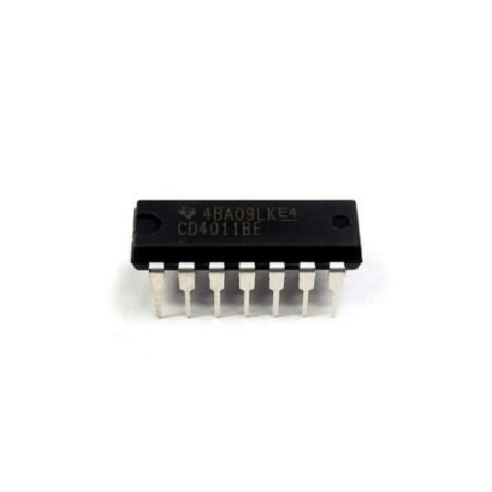El CD4011 es un integrado CMOS con cuatro compuertas NAND de dos entradas, ideal para lógica digital, bajo consumo y amplio rango de voltaje.
