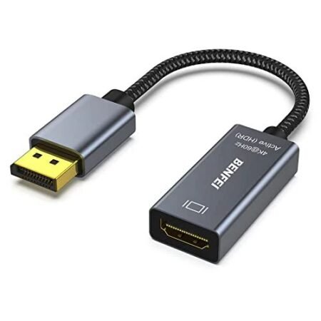 Adaptador activo Mini DisplayPort a HDMI compatible con AMD Eyefinity. Soporta video 4K y audio, ideal para múltiples monitores y alta calidad.