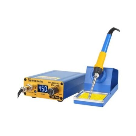 Estación de soldar MECHANIC T12 digital con control preciso de temperatura, calentado rápido y puntas T12, ideal para soldadura profesional en electrónica.