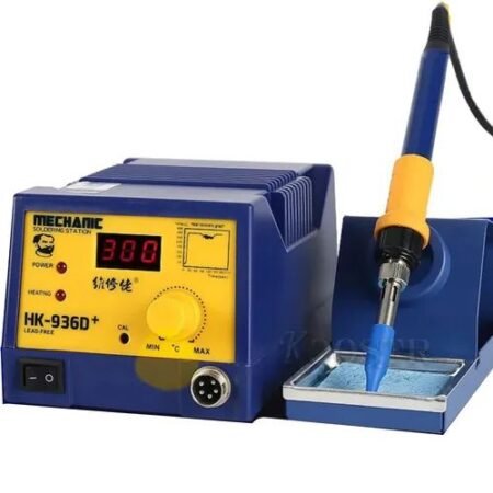 Estación de soldadura MECHANIC de 60W con temperatura regulable, cautín ergonómico y control preciso, ideal para trabajos electrónicos y reparaciones.