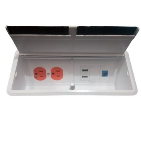 soluciones innovadoras de conectividad diseñadas para integrarse en mesas y escritorios, ofreciendo acceso fácil