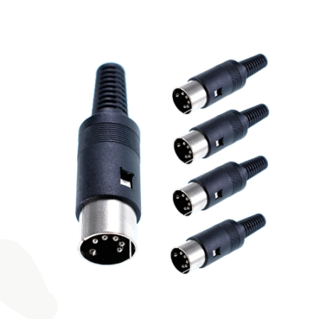 Conector din 5p macho plástico