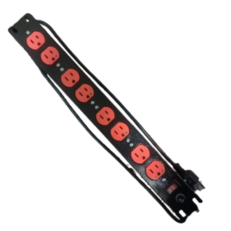 Multitoma Metálica 8 Salidas X 1 Mtr Regleta Levingthon 15AMP (con SW y  FS)