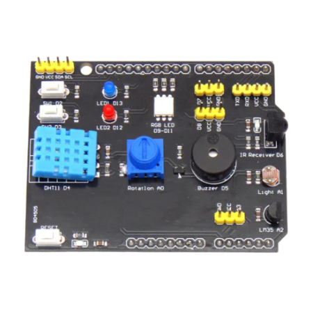 Shield Arduino UNO Multifuncional Dht11 Lm35 Ir Led Rgb Fotocelda